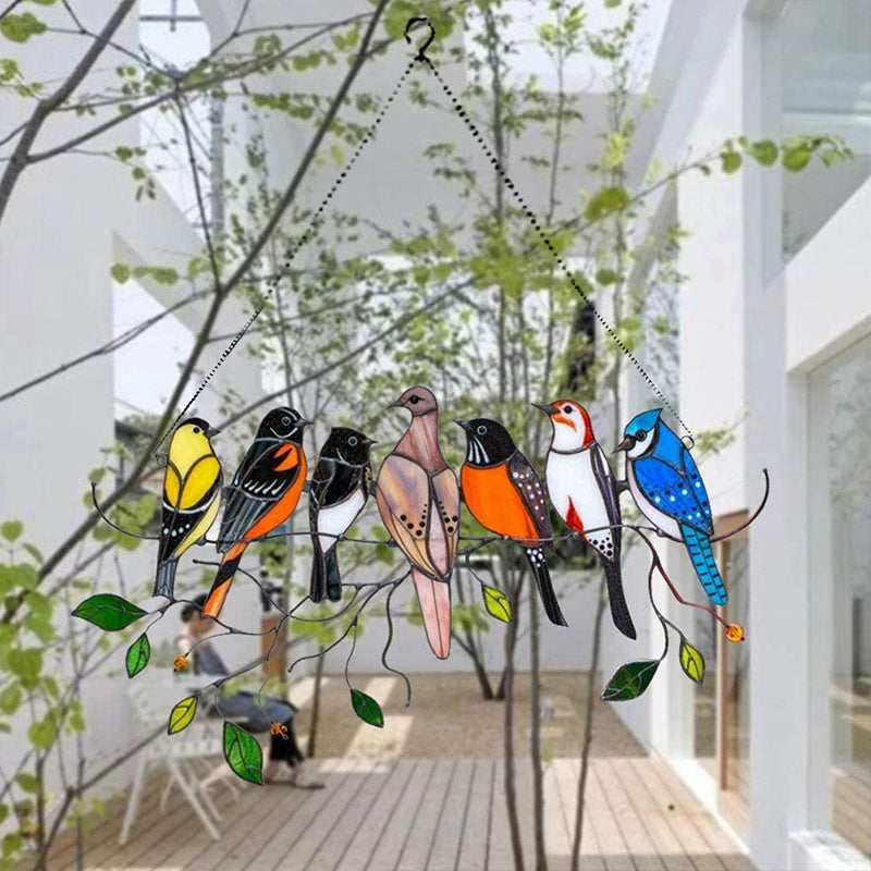 Stained Bird Window Hanging Suncatcher
