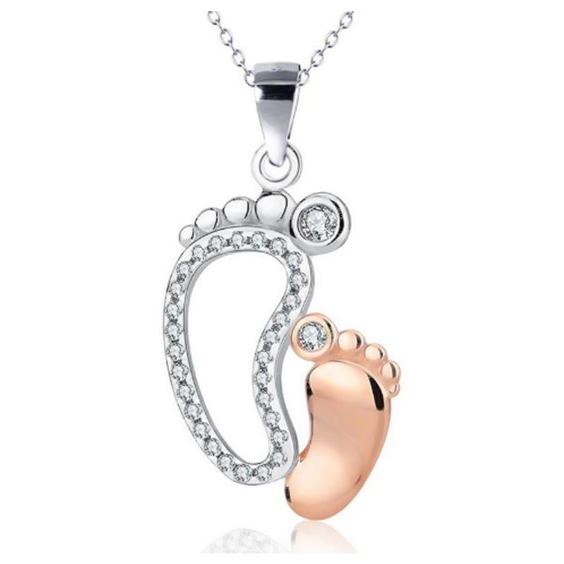 Mother and Child Footprints Pendant