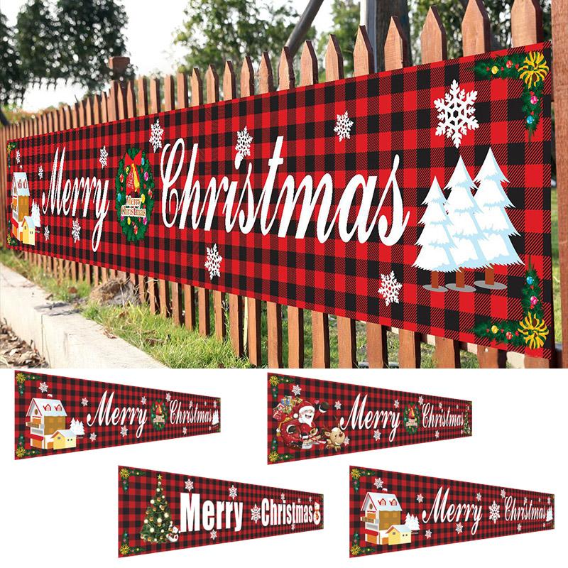 Christmas Outdoor Banner Flag Pulling
