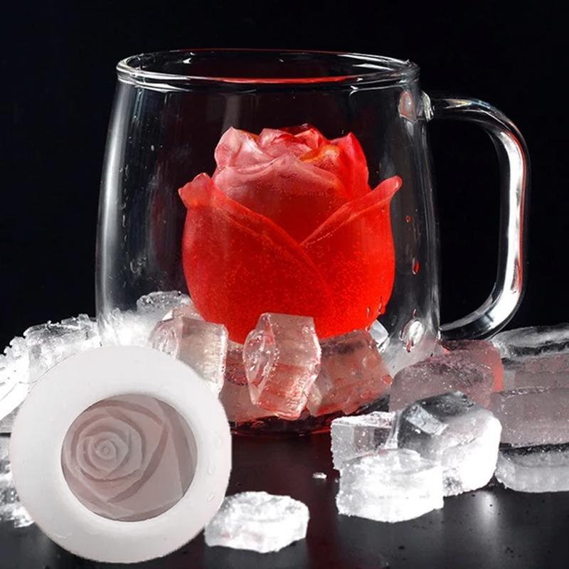 Fanshome 3D Silicone Rose Shape Ice Cube Mold