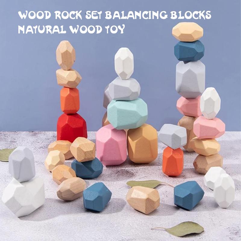 Balancing Blocks Wood Rock Set