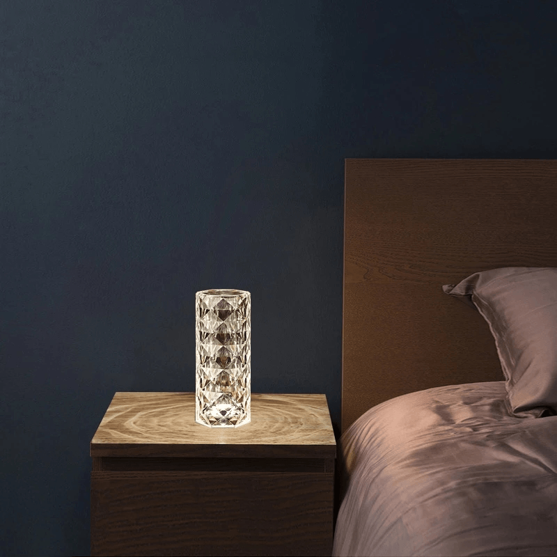 Adjustable Rose Rays Crystal Diamond Table Lamp