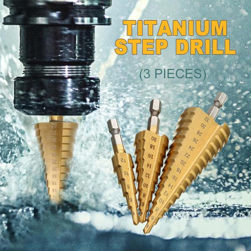 Titanium Step Drill (3 pieces)