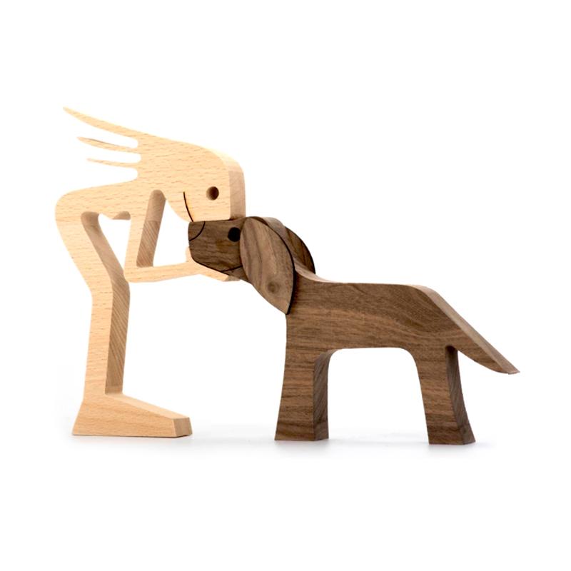 Pet Lover Wood Sculpture Table Ornaments