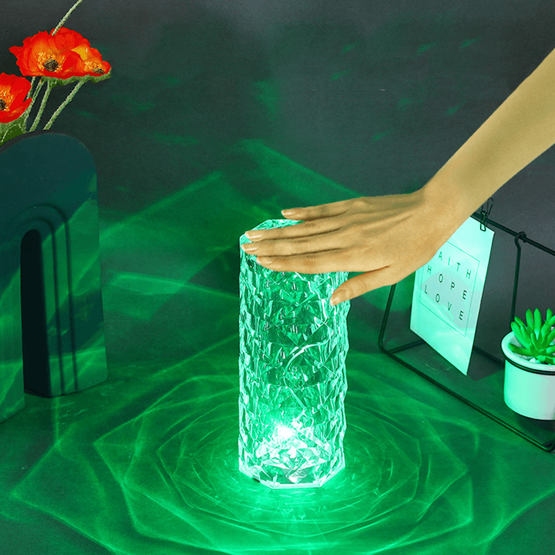 Adjustable Rose Rays Crystal Diamond Table Lamp