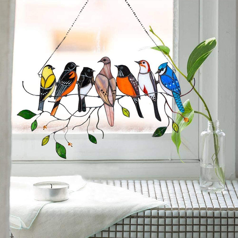 Stained Bird Window Hanging Suncatcher