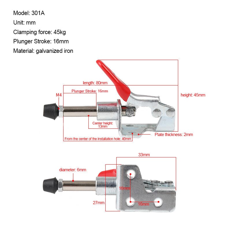 Push Pull Quick-Release Toggle Clamp
