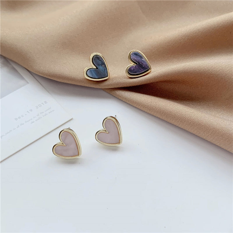 Sweet Acrylic Heart Stud Earrings