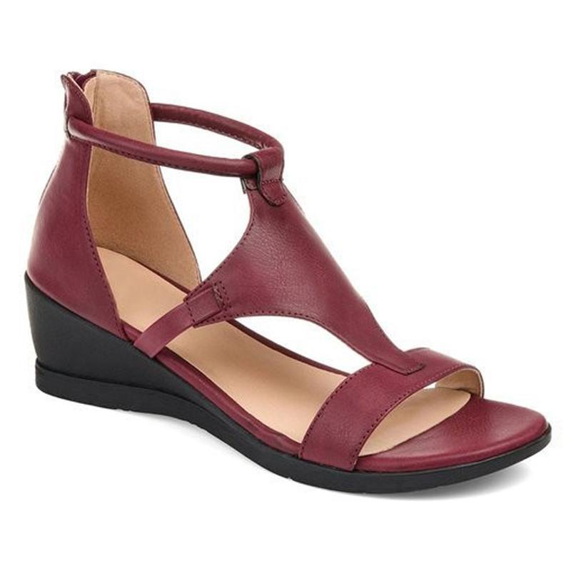 2021 Roman style new versatile slope heel women's shoes
