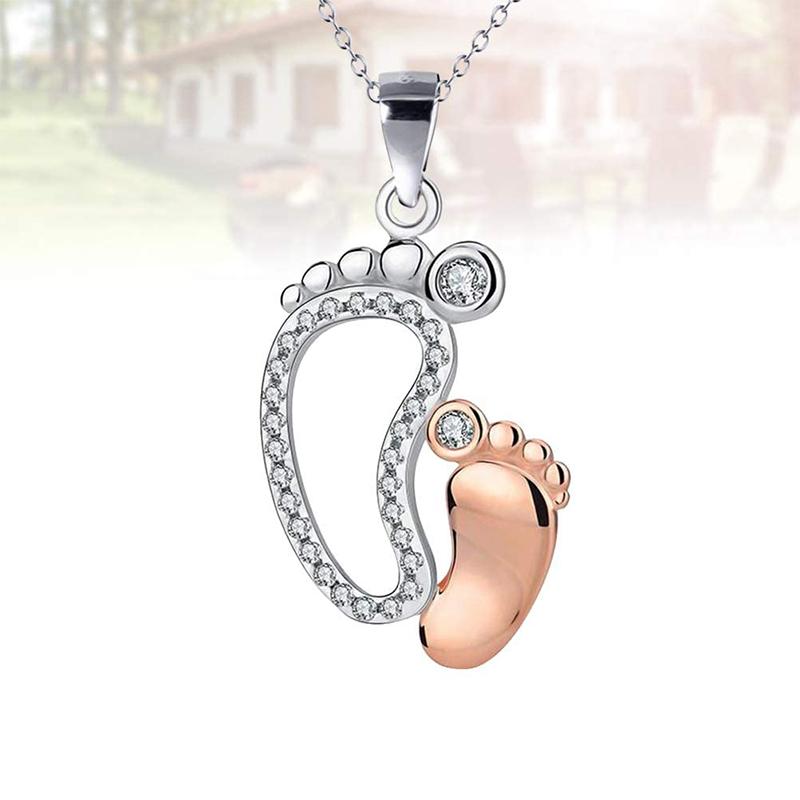 Mother and Child Footprints Pendant