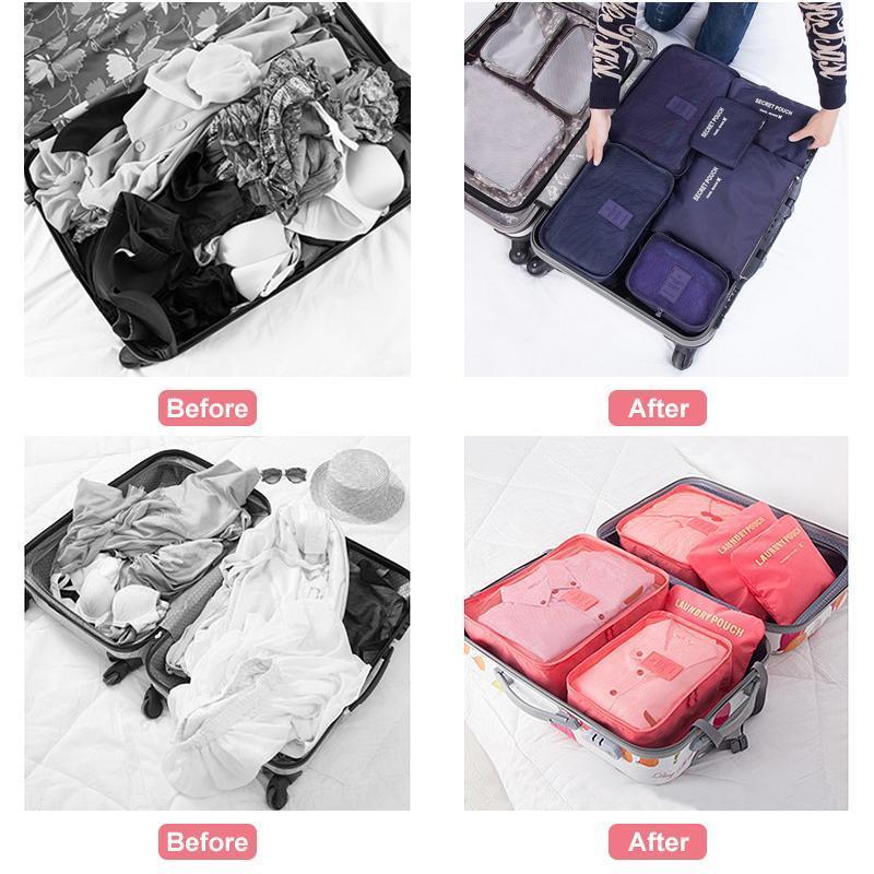 Portable Luggage Packing Cubes(6 Pics/set )