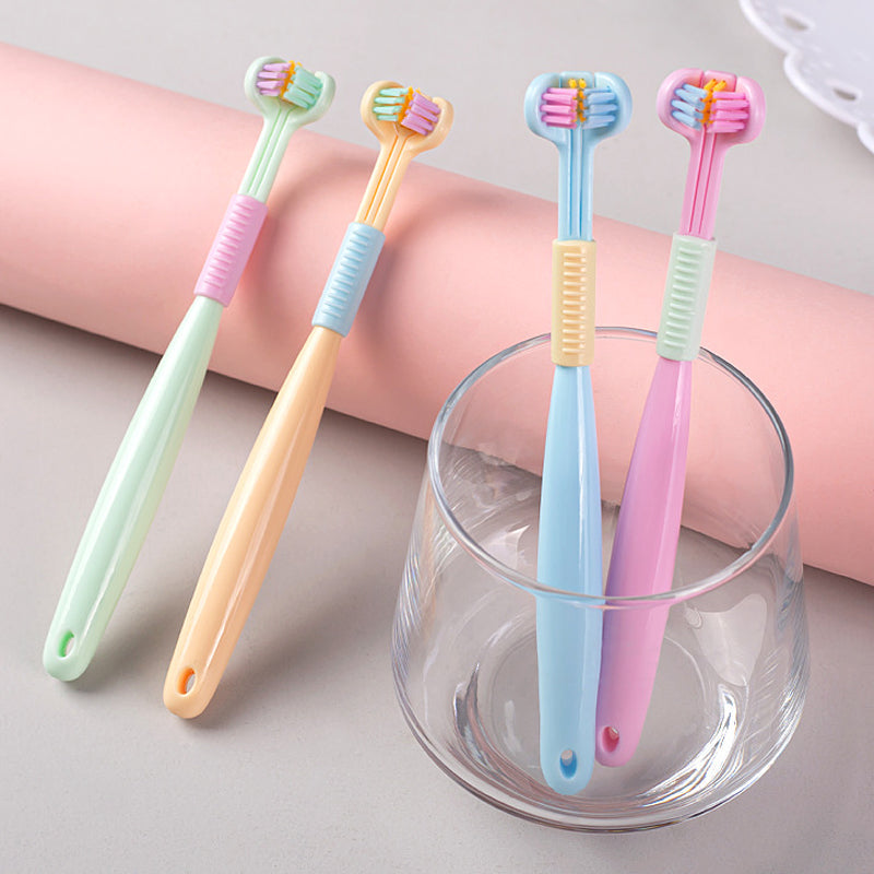 V-shaped Three-sided Toothbrush