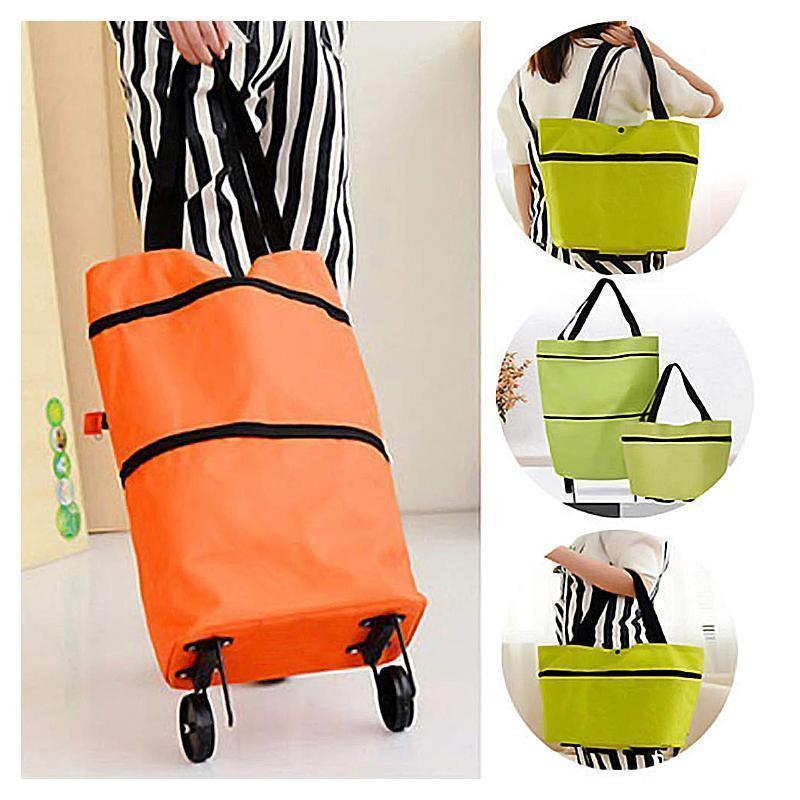 2 In 1 Eco-Friendly Foldable  Shopping Cart