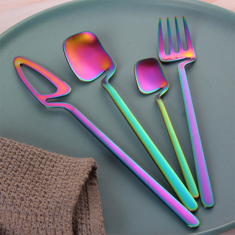 Stainless Steel Tableware Fork Spoon Set(4pics/Set)